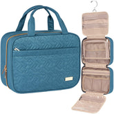 NISHEL travel toiletry bag lake-blue closed, compact storage for travel-sized essentials.