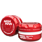 Front view of Nishman Flamming 03 150ml gel-wax bottle.