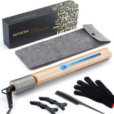 NITION ceramic tourmaline flat iron front view showing sleek design for quick styling