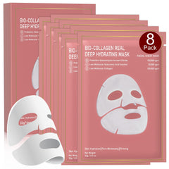 Nityrliv Bio-Collagen mask 8-pack showing hydration-friendly packaging