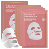 Nityrliv Bio-Collagen Real Deep Mask packaging closeup, highlighting hydration potential.