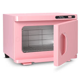 Niuadage 8L hot towel warmer cabinet pink front view for spa-ready towels