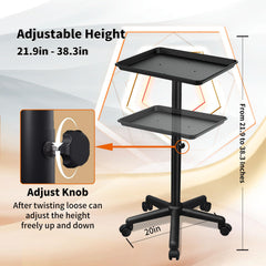 Niuadage tattoo tray with 360 swivel wheels enabling smooth repositioning.