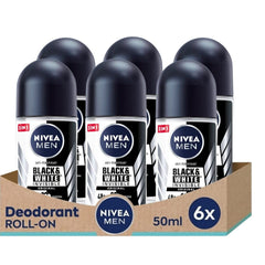 NIVEA Black & White Original roll-on bottle pour for smooth, alcohol-free application.