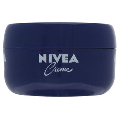 NIVEA Creme 200ml face application demonstrates versatile daily moisturizer.