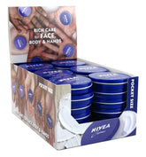 NIVEA Creme tin front label showing classic moisturizer for dry skin relief.