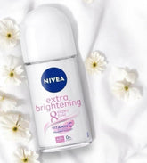 NIVEA Extra Brightening Underarm Roll-On 2-Pack closeup for smooth, bright skin