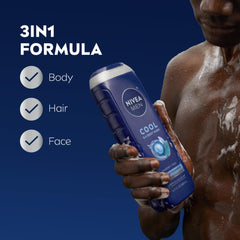 NIVEA MEN Cool Body Wash yuzu fragrance close-up for a fresh scent.
