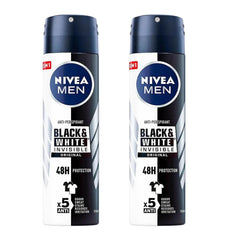 NIVEA Men Invisible Original spray application shot highlights quick-dry formula for everyday use