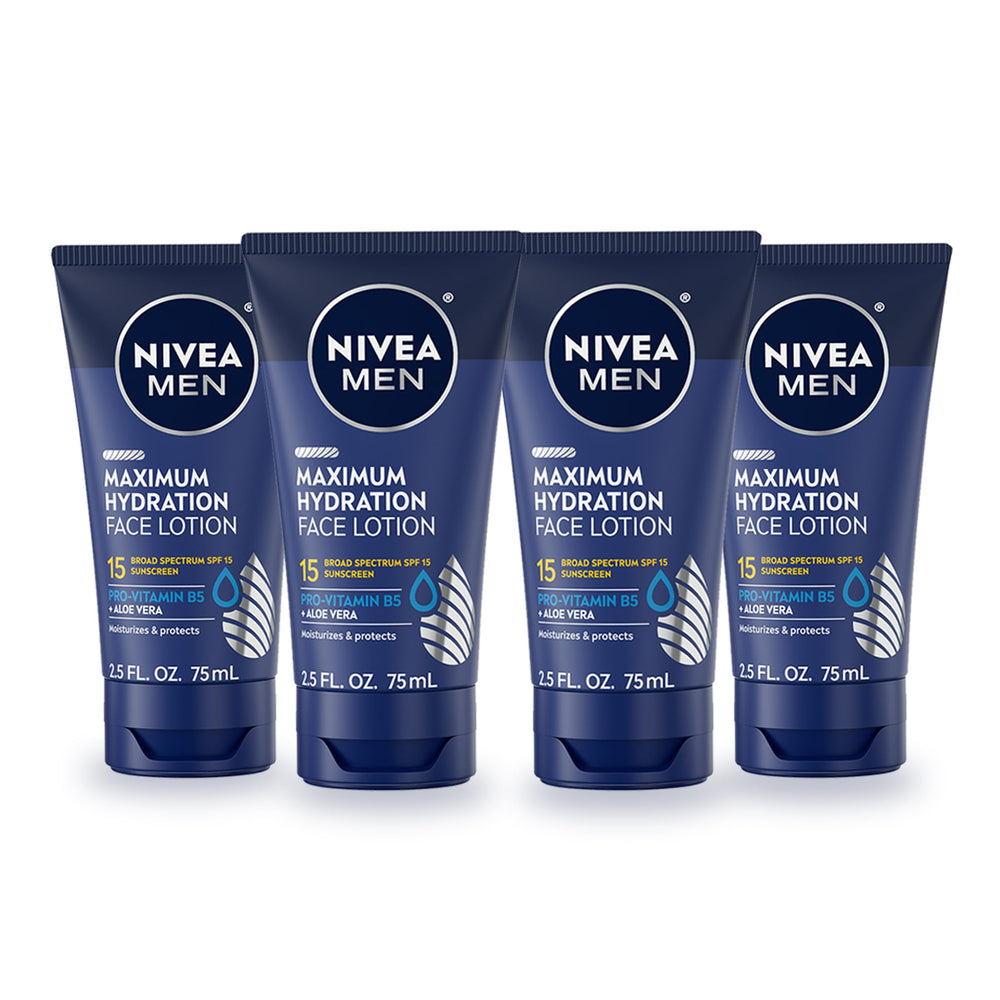 NIVEA MEN Maximum Hydration face lotion tubes for daily hydration use