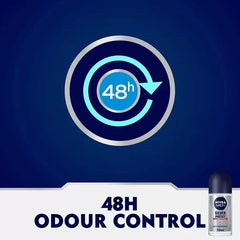 NIVEA Men Silver Protect roll-on application shows quick-dry formula for active mornings.