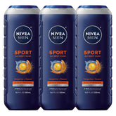 NIVEA MEN Sport Body Wash bottle front showing revitalizing minerals for post-workout freshness.