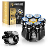 NIWUIO head shaver with 7D floating heads for a close scalp and facial shave.