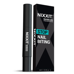 NIXXIT nail biting pen being twisted to apply, discreet habit deterrent.