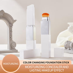 NIZENTA foundation stick applied on skin shows color matching and even texture