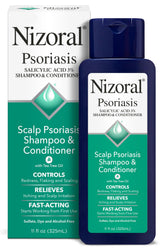 Nizoral psoriasis shampoo bottle—sleek design supports scalp comfort.