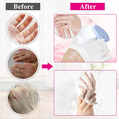NJDGF night-use white cotton gloves help moisture retention during rest.