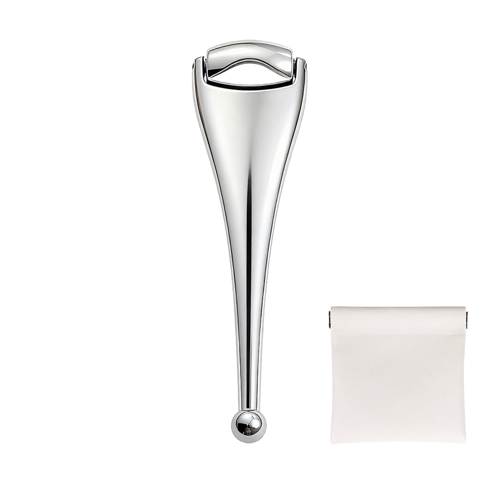 NKQ Metal Eyelid Massage Wand with warm roller supports gentle gland relief and circulation