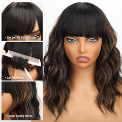 Nnzes short bob wavy wig shows a natural, easy-care look.