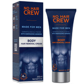 No Hair Crew body removal cream bottle demonstrates easy at-home manscaping for smooth skin.