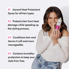 No Nothing heat protectant spray mist applied for even coverage during styling.