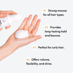 No nothing Very Sensitive Strong Hair Mousse pump top demonstrates easy, mess-free application.