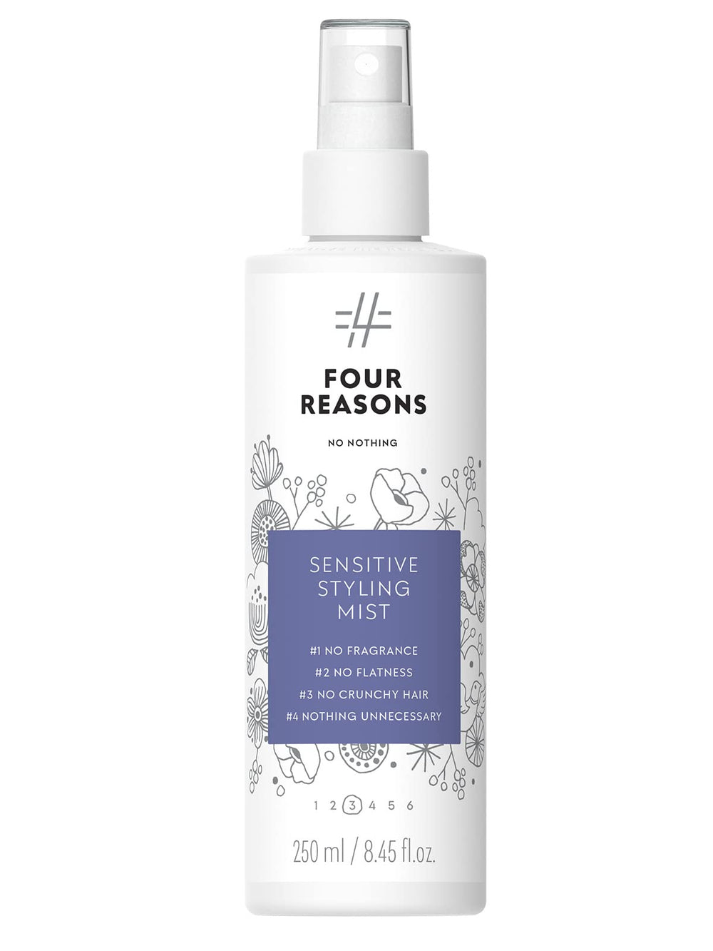 No nothing Very Sensitive Styling Mist bottle – fragrance-free, gentle hold for smooth blowouts.