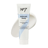 No7 Airbrush Away primer pore blur closeup shows instant matte look and minimized pores.