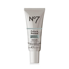 No7 Future Renew Damage Reversal Serum bottle front view for daily hydration.