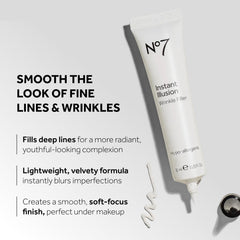Close-up of No7 Instant Illusion Wrinkle Filler creamy texture.