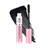 No7 Lash Extender Fiber Mascara bottle showcases sleek design for easy handling and lift.