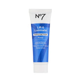 No7 Lift & Luminate Primer bottle close-up highlights hydrating base for makeup
