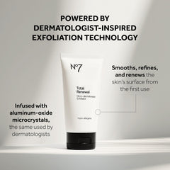 No7 microdermabrasion total renewal texture swatch shows fine grains for even coverage and gentle renewal.