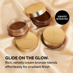 No7 Pro Artist Soft Glow Cream Bronzer being applied to cheek for buildable warmth