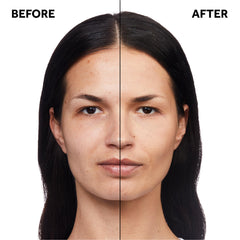 No7 Protect & Perfect foundation pump application close-up showing skin-blurring effect.