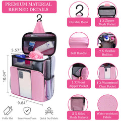 NOBLIGOAL travel toiletry bag large capacity fits full-size bottles for trips.