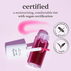 NOONI Applefig Lip Oil gloss sheen on lips with natural shine