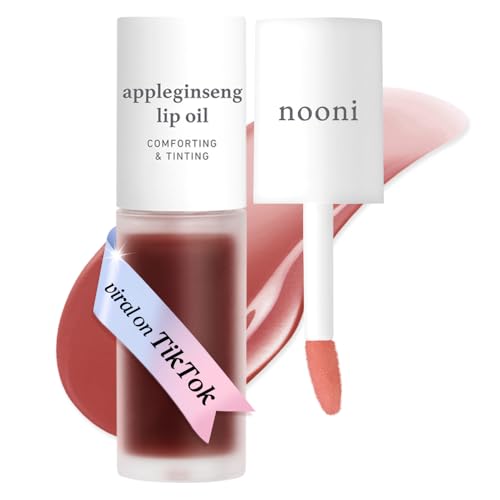 NOONI Appleginseng lip oil bottle showing hydration for supple lips
