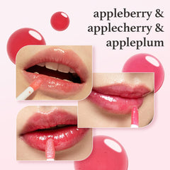 NOONI Appleseed Lip Oil Applecherry bottle closeup shows smooth moisture.
