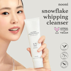 NOONI face cleansing snowflake cream transform visual demonstrates gentle makeup removal