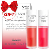 NOONI lip oil Appleberry bottle delivers lasting moisture with a glossy finish.