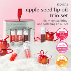 NOONI pink tint lip oil gloss swatch for natural glow and moisture