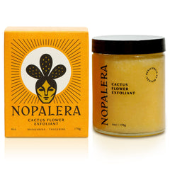 Nopalera Mandarina body polish jar closeup showing creamy texture for hydrated skin.