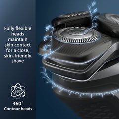 Norelco S5880 SenseIQ technology automatically adjusts power for denser areas and easier passes