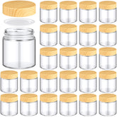 Norme 24-pack 4oz glass jars with lids, ideal for travel-size cosmetics.