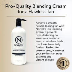 Applying barrier cream to knees and elbows to protect tan areas with Norvell.