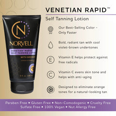 Norvell Venetian Rapid Self Tanner application mitt ready for smooth, even blends.