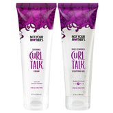 Not Your Mother's Curl Talk frizz-control gel 2-pack bottle shows flexible hold for defined curls.