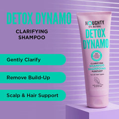 Noughty Detox Dynamo shampoo lather close-up with clarifying cleanse.