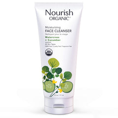 Nourish Organic Watercress Cucumber Face Cleanser bottle for refreshing hydration and balanced pores.